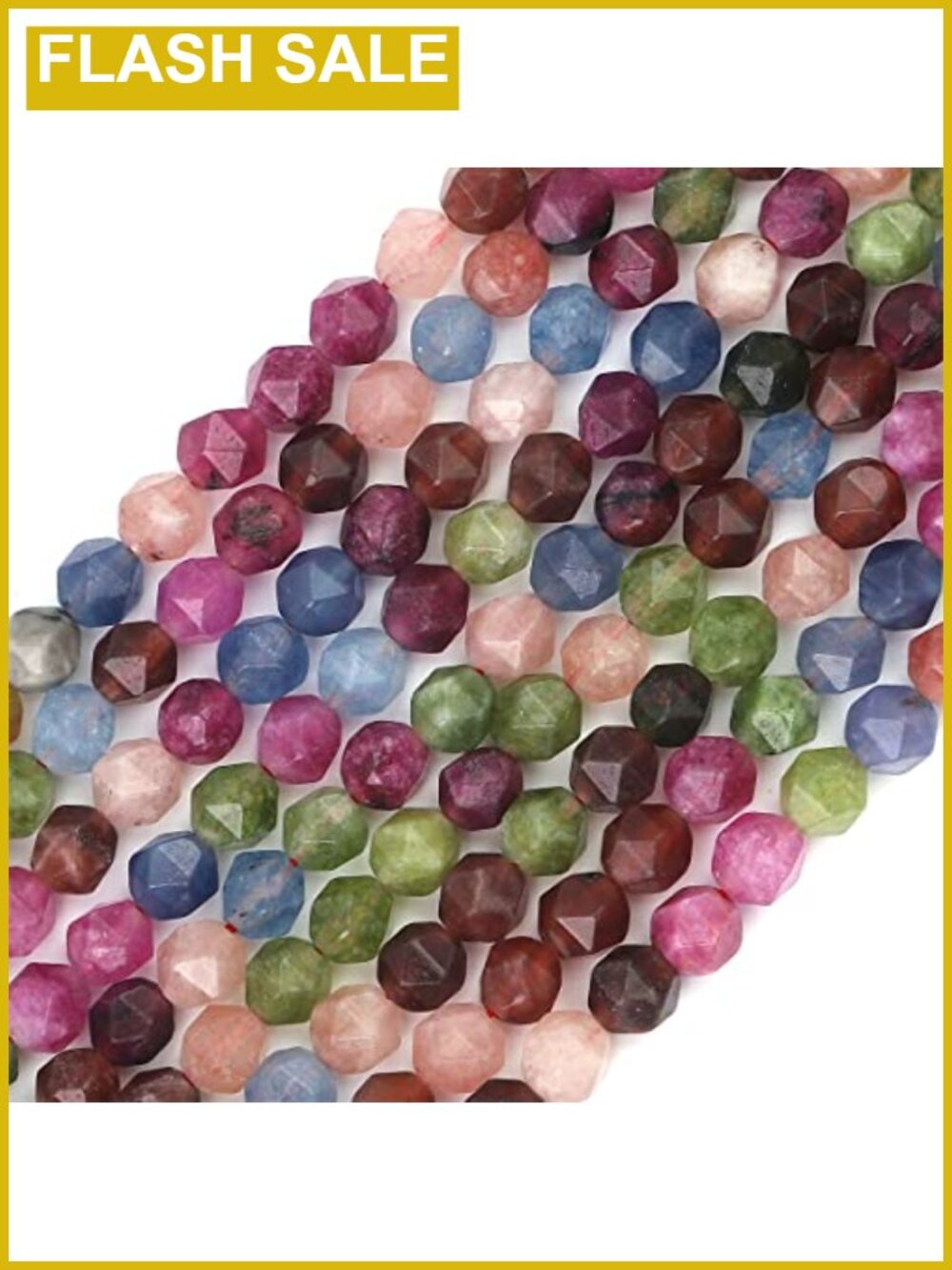 Faceted Natural Tourmaline Agate Stone Round Beads 6mm for Jewelry Making